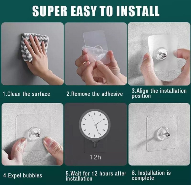 30PCS Self Adhesive Wall Hooks Seamless Punch Free Nail Screw Stickers Hanging gallery