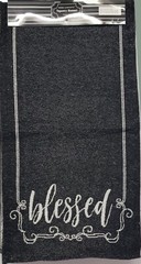 Short Tapestry Table Runner (13″ x 48″) INSPIRATIONAL,BLESSED, BLACK & WHITE, HC