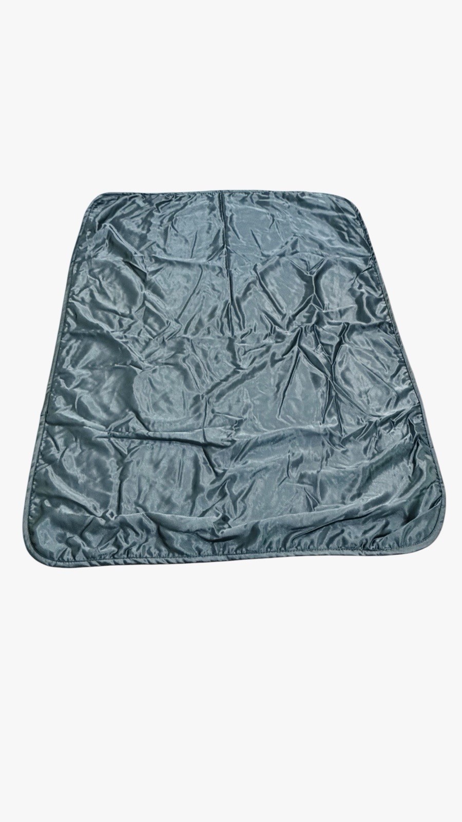 HTF Brookstone NAP Forest Green Throw Blanket Satin One Layer Travel “48x35” gallery