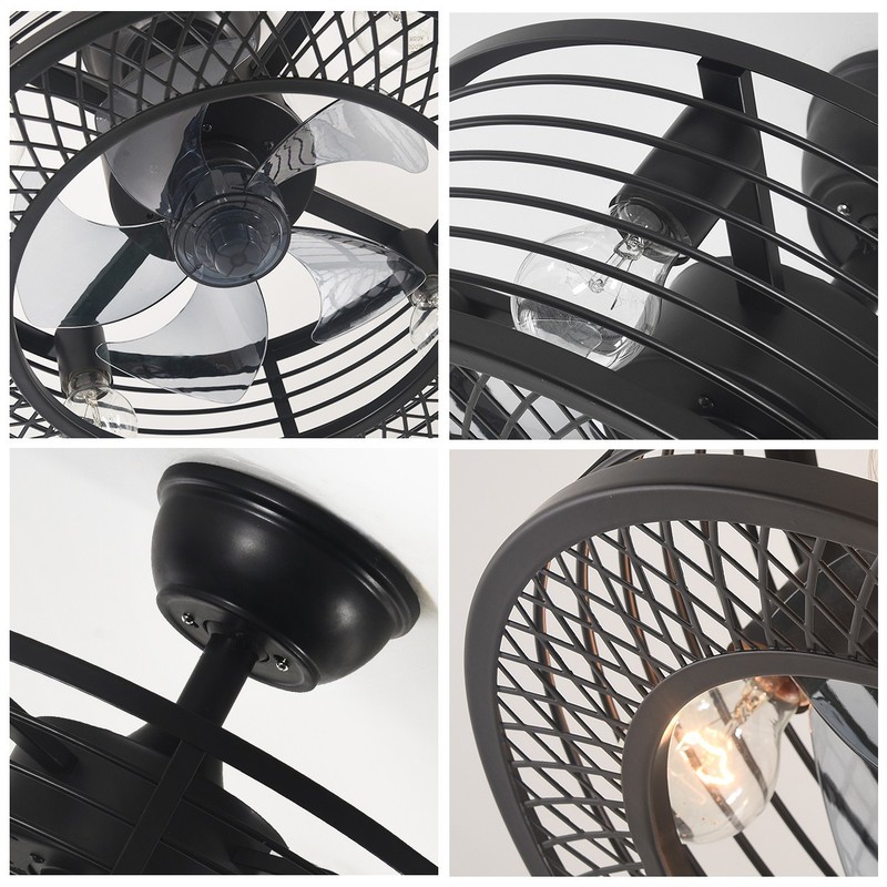 Modern 6-Speed Ceiling Fan Reverse Blades Chandelier 4-Light Pendant Lamp+Remote gallery