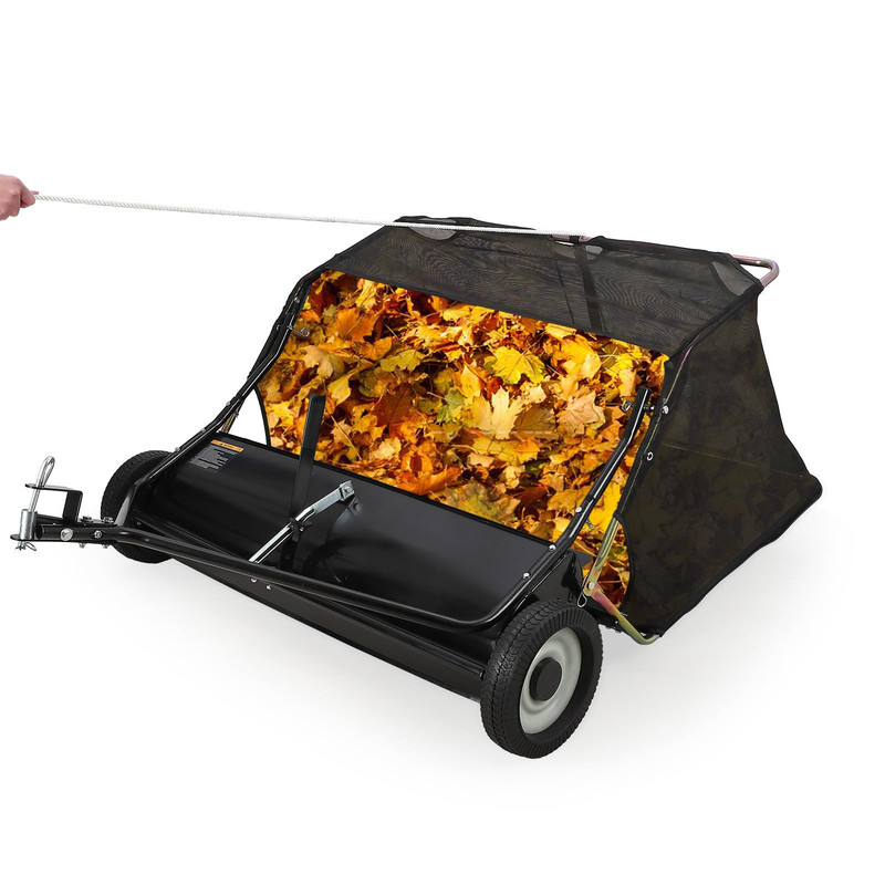 Pull Behind 42 Inch Lawn Sweeper Height Adjustable Leaf Collector Tow Behind gallery