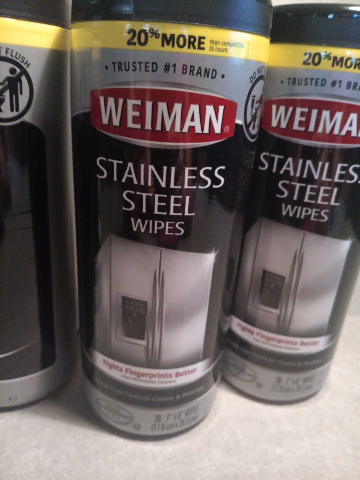 4PK X 30 Count Weiman Stainless Steel Surface Cleaning Polishing Protecting Wipe gallery