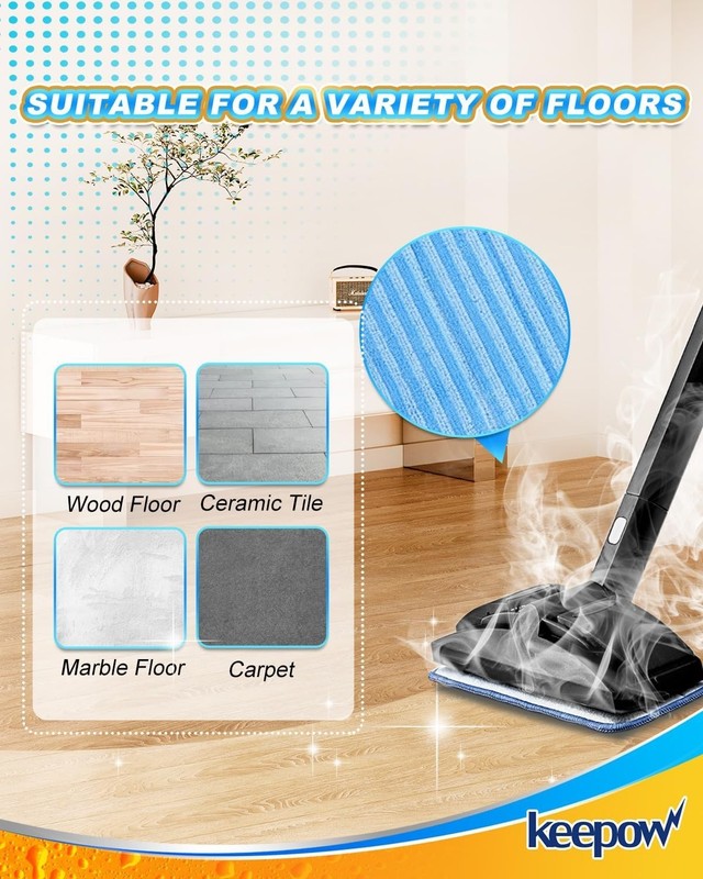 6 Pack Washable Microfiber Pads for Neat Steam Cleaner Reusable Mop Refill Cloth gallery