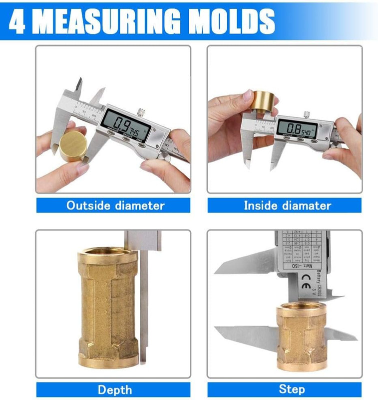 Digital Caliper Measuring Tool, Stainless Steel Vernier Caliper Digital Micromet gallery