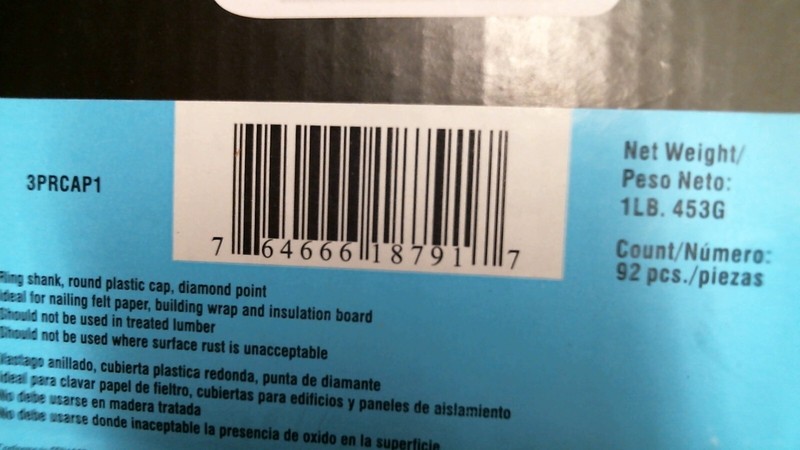 Grip Rite EG Round Plastic Cap Roofing Nails 3" 1lb. (3PRCAP1) FS gallery