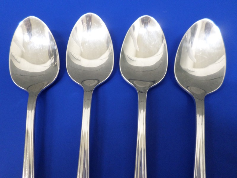 4 - Oneida Community SILVER CLARETTE Glossy Silverplate Flatware 6" TEASPOONS gallery