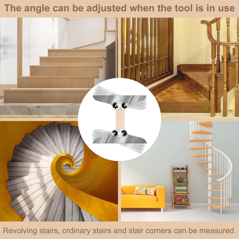 Durable Stair Measuring Tool Set with Level, Pencil & Precision Ruler Included gallery