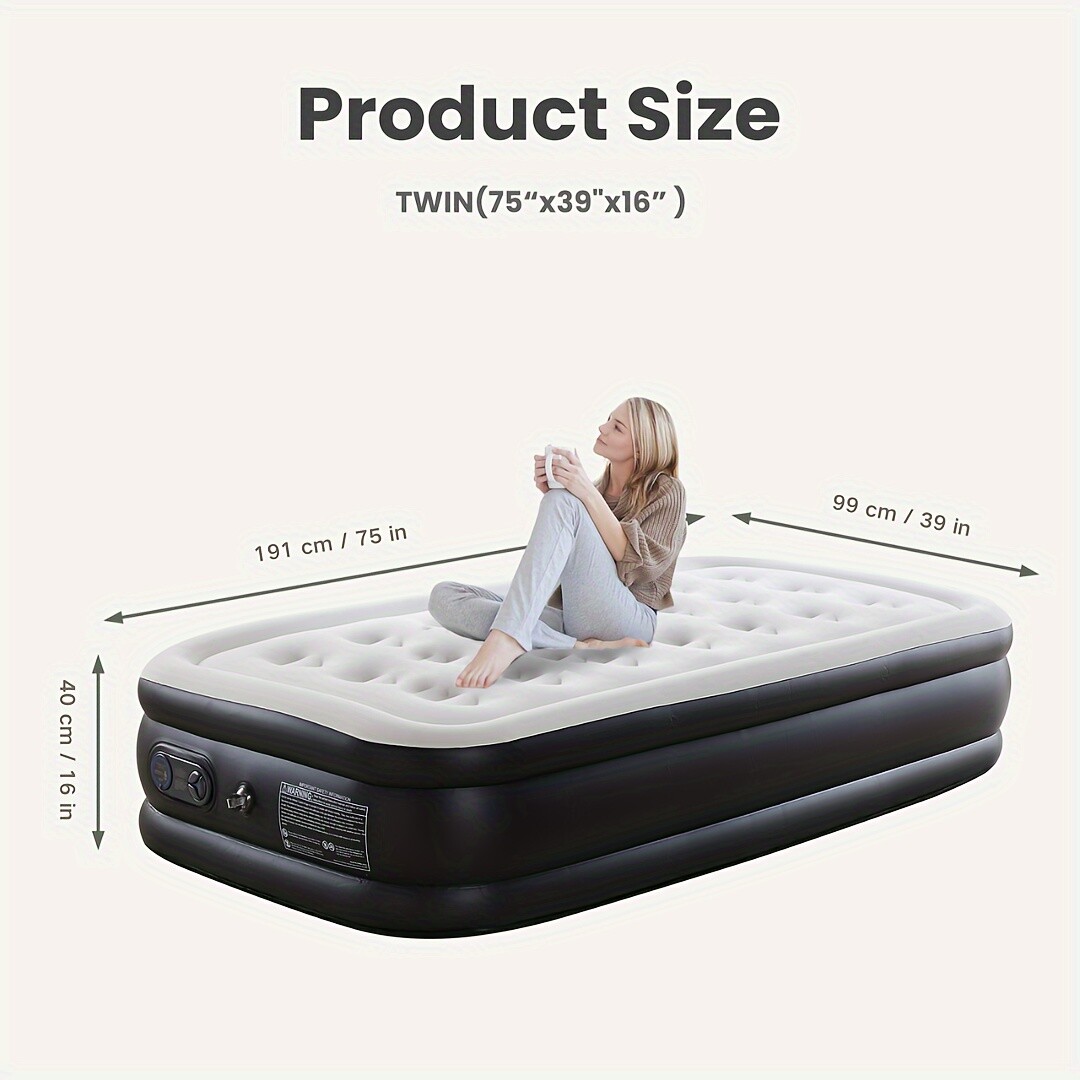 Air Mattress With Coil Beam Support, Plush Velvety Top Hold Up To 660 Pounds gallery