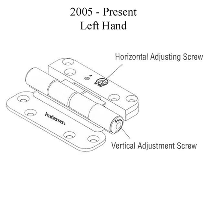 Andersen Patio Hinge Left Hand 2005-Present Brassy Gold Tone Single Patio Hinge gallery