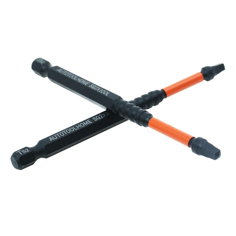 AUTOTOOLHOME 10 Pack #2 Square Driver Bit 4 inch Long 4inch, Black gallery