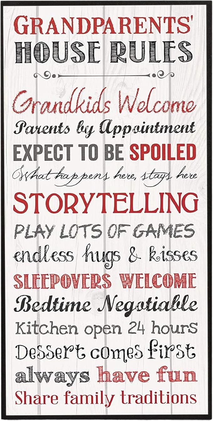 Grandparents House Rules Mounted Print Wooden Family Wall Art Sign 12x6 Inch gallery