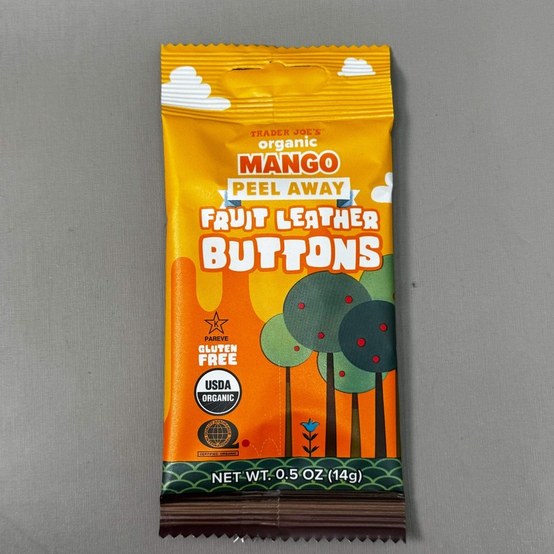 TRADER JOE'S (24 PACK) Organic Mango Peel Fruit Leather Buttons 0.5 oz 08/26 gallery