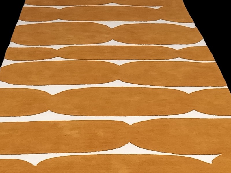 Hand Tufted Loop Cut Pile Runner Rug Orange & Ivory Modern Hallway Carpet gallery