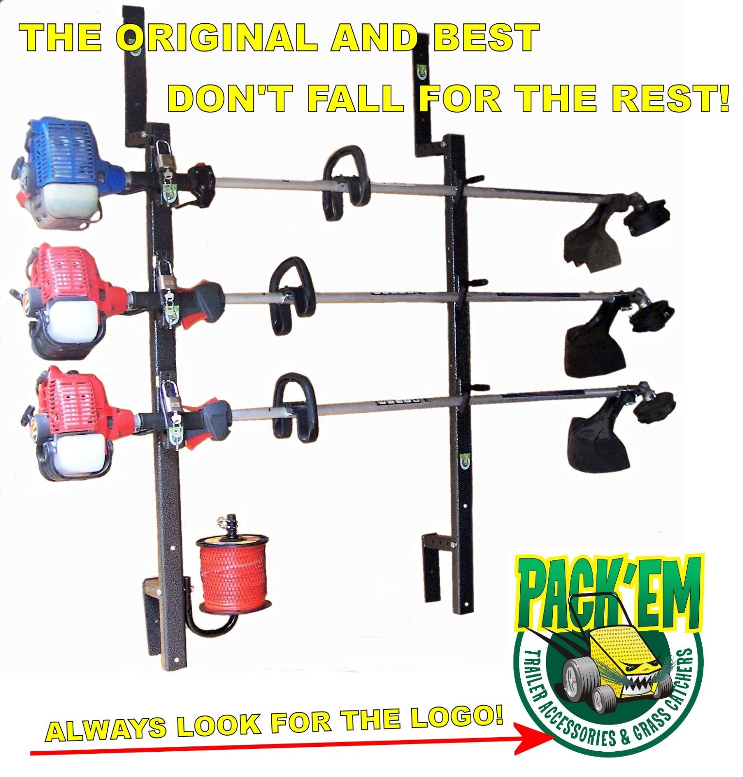 3Place Weedeater Trimmer Trailer Racks ENCLOSED Free Trimmer Line Holder PK5-PK6 gallery