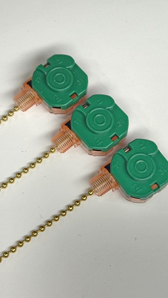 Pull Chain Switch On-Off for Ceiling Fan Lamp Light - 3 Position