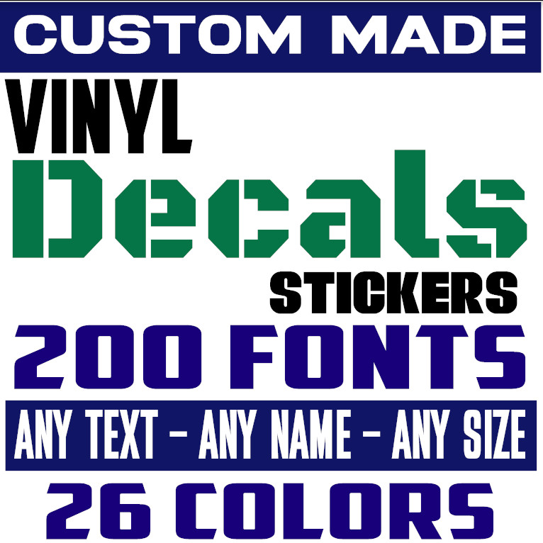 Custom Text Vinyl Decal Sticker Personalized Lettering ANY TEXT - ANY NAME {c25 gallery