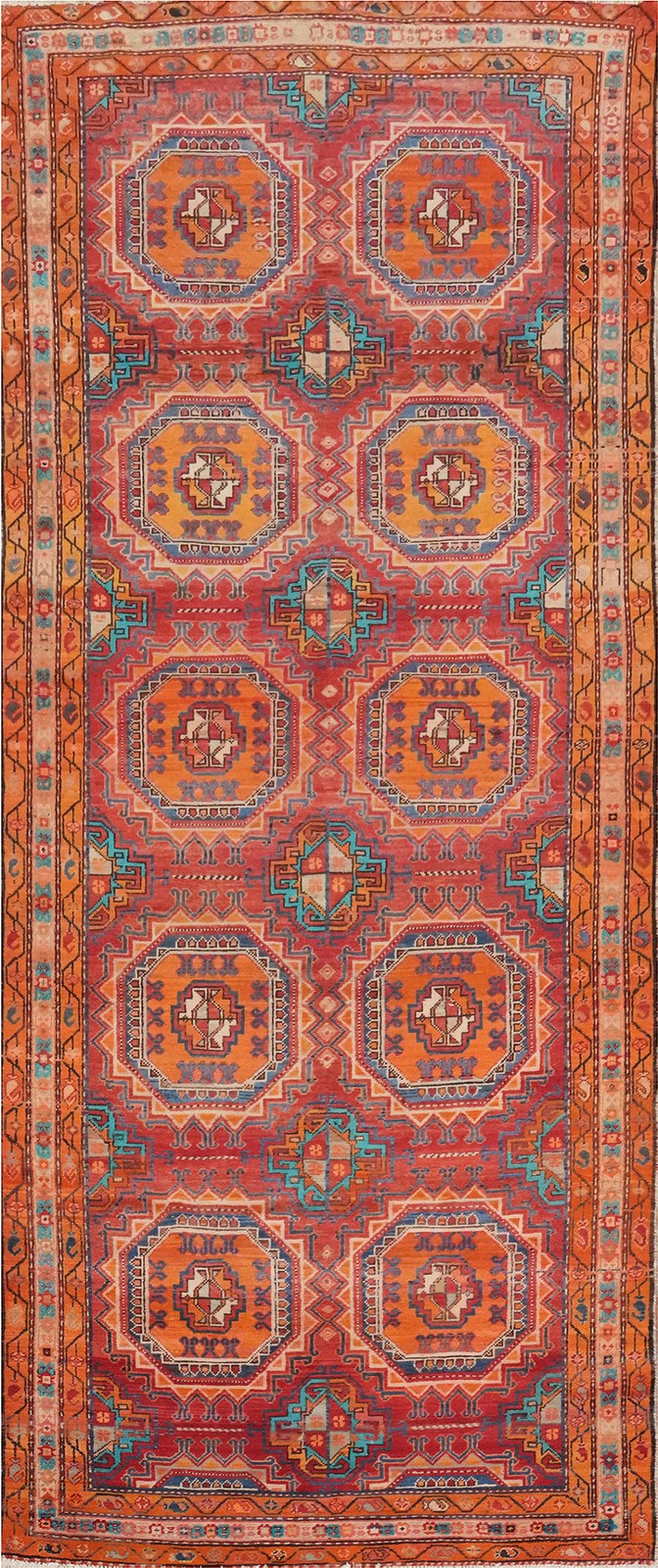 Geometric Nomadic Traditional 11 ft Runner Rug 4x11 Vintage Handmade Carpet gallery