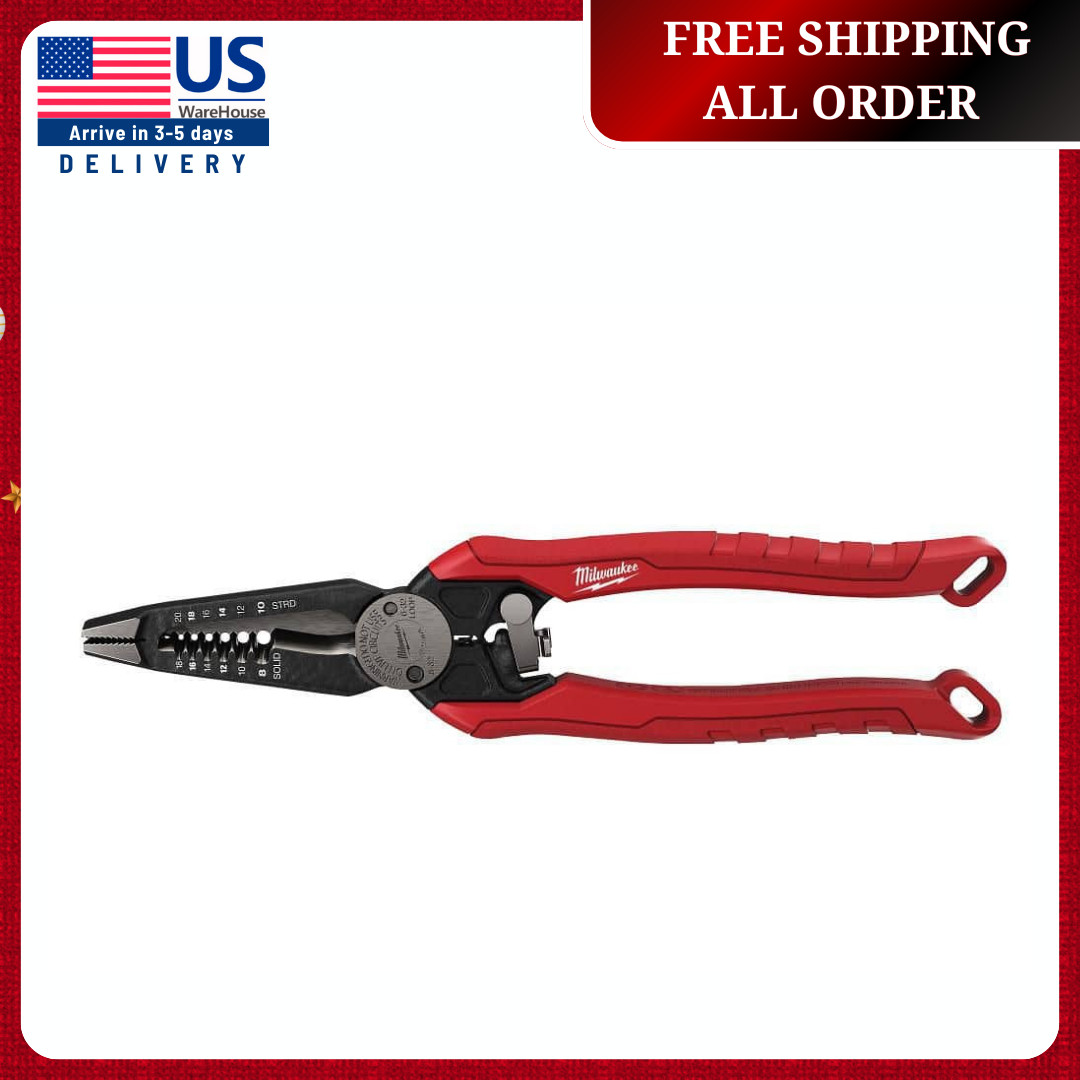 NEW Milwaukee 9 In. 7-In-1 Combination Wire Strippers Pliers Easy Cutting Crimp gallery