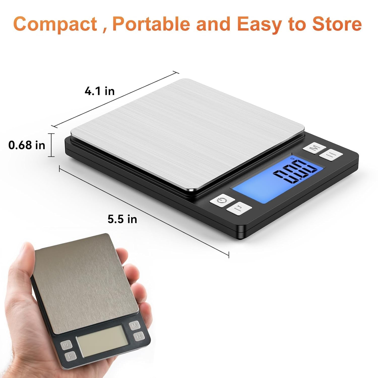 BOMATA 0.01g Small Digital Gram Scale, USB Rechargeable, Upgraded 1kg Jewelry Sc gallery