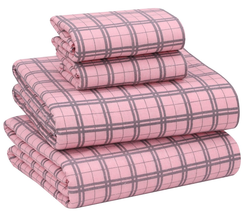 RUVANTI Flannel Sheets Queen Size - 100% Cotton Brushed Bed Sheet Sets - Deep Po