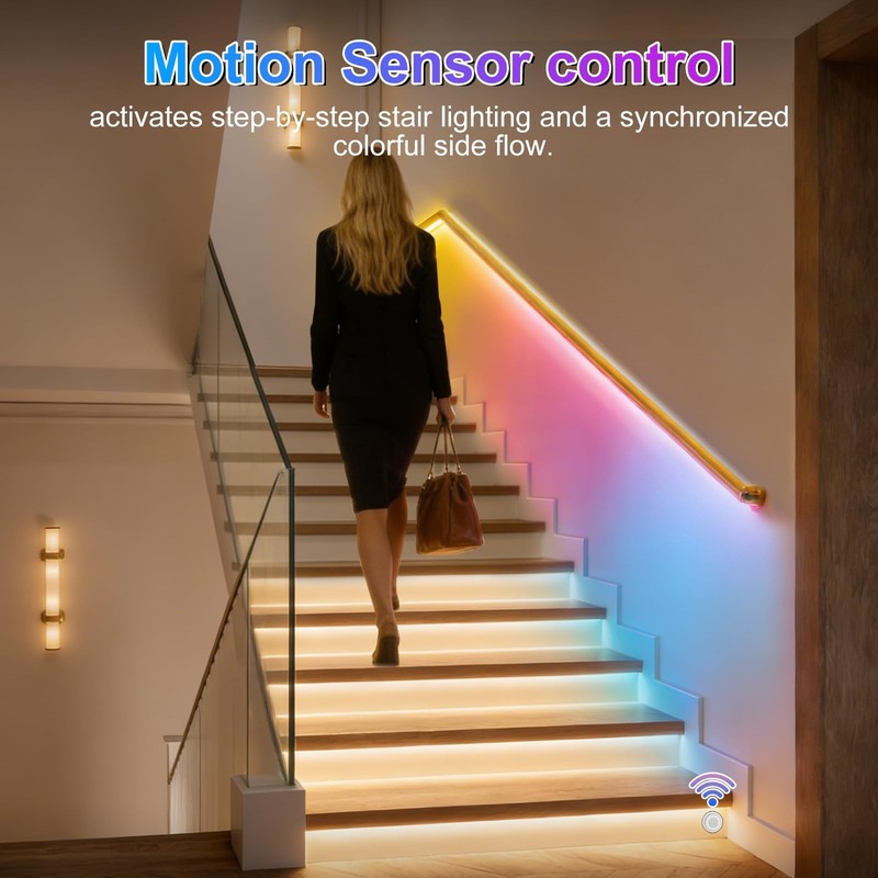 Stair Light Controller, Upgraded Controlled by APP & Remote 32 Channel PIR Dy... gallery