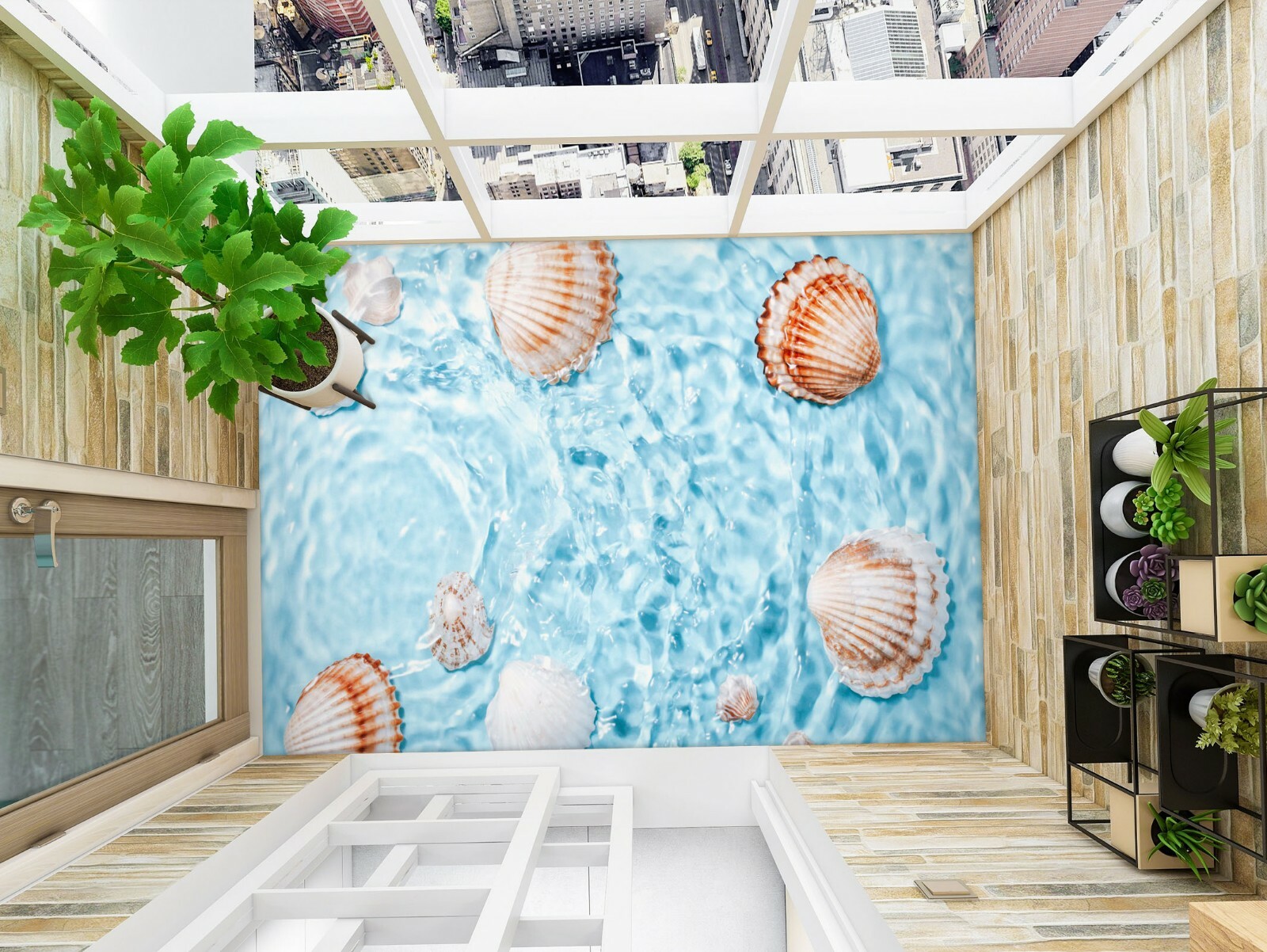 3D Sea Shell 34RAIN69 Floor WallPaper Murals Wall Print Decal AJ Honey gallery