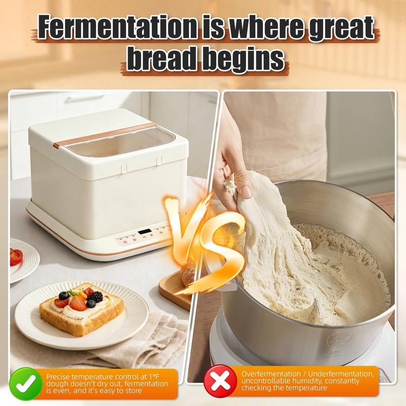 Folding Bread Proofer & Slow Cooker, 25L Capacity, Digital Temp Control 32-248°F gallery