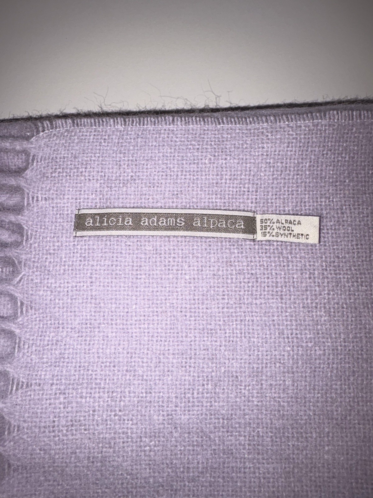 Alicia Adams Alpaca Glamper Throw Blanket Lavender Wool Blend Peru 51x71 NWOT gallery