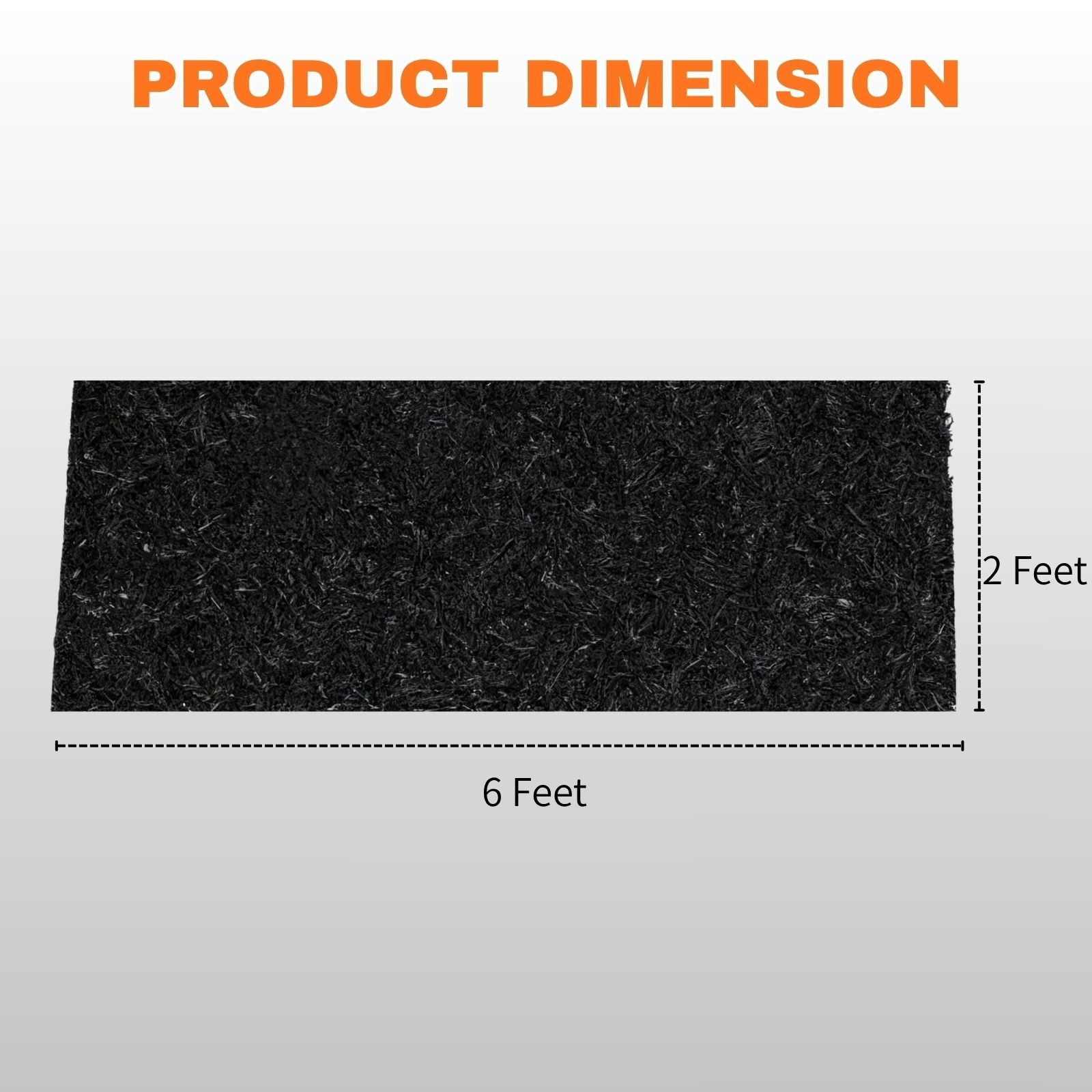 1 Pack 2ft x 6ft Recycled Rubber Mulch Mat Roll Outdoor Garden Weed Barrier gallery