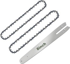 8 Inch Chainsaw Chain Replacement- 2 Chains and 1 Guide Bar for 8 Inch Mini Chai