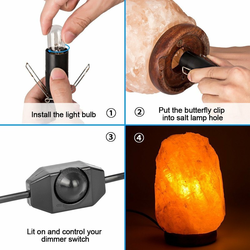 6FT Himalayan Salt Lamp Socket Replacement For E12 C7 Candelabra Socket gallery