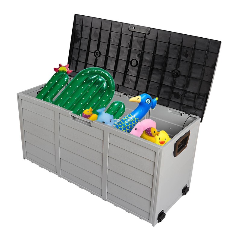 Gray 120gal Outdoor Storage Deck Box Large Bin Patio Garden 75-Gal Container gallery