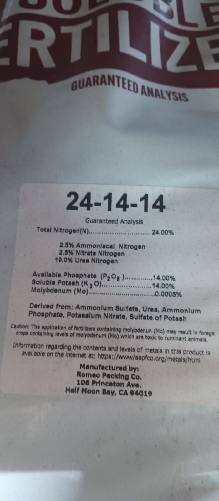 (2.2 LB REPACK) Romeo Soluble Fertilizer 24-14-14 Vegetative Formula 420 Grow gallery
