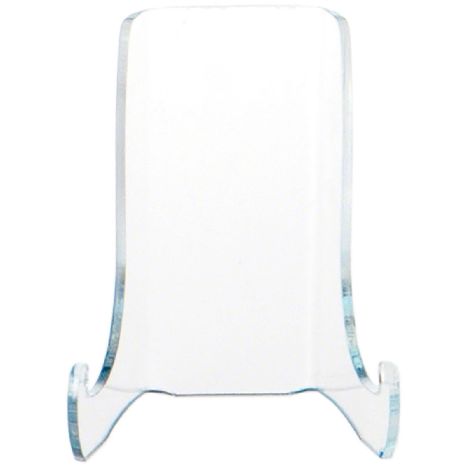 Plymor Clear Acrylic Flat Back Easel w/ Shallow Support Ledges 3"H x 2.5"W x 2"D gallery