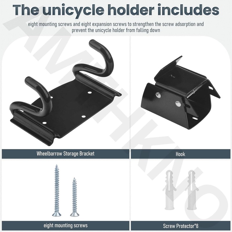 Wheelbarrow Storage Bracket Hanger Wall Mount 90 lb Capacity Garage Rack gallery