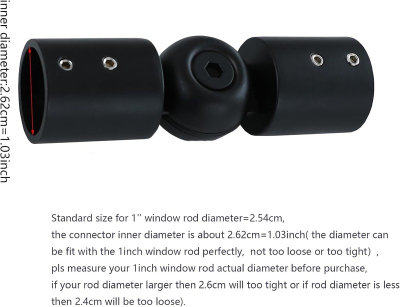 Window Corner Curtain Rod Connector Set of 2, Adjustable Curtains Rods Connector gallery