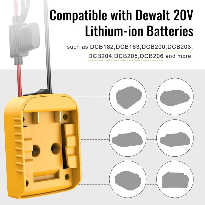 2 Packs Power Wheel Adapter Compatible with Dewalt 20V Battery, Converter Kit gallery