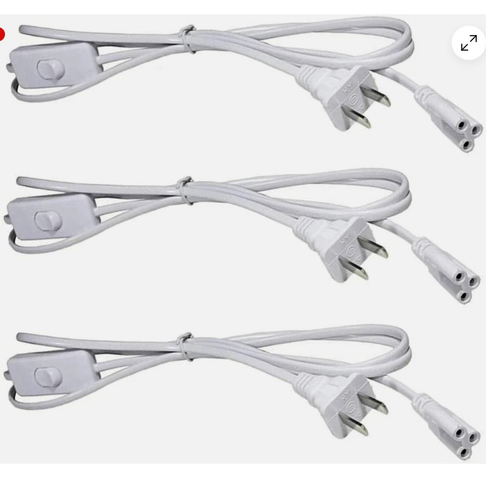 3PCS 6FT POWER CABLE With Switch For T8 T5 Integrated LED Tube Light Replacement