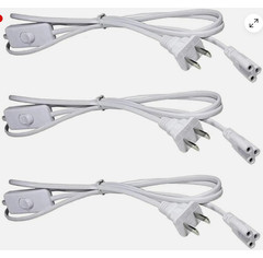 3PCS 6FT POWER CABLE With Switch For T8 T5 Integrated LED Tube Light Replacement