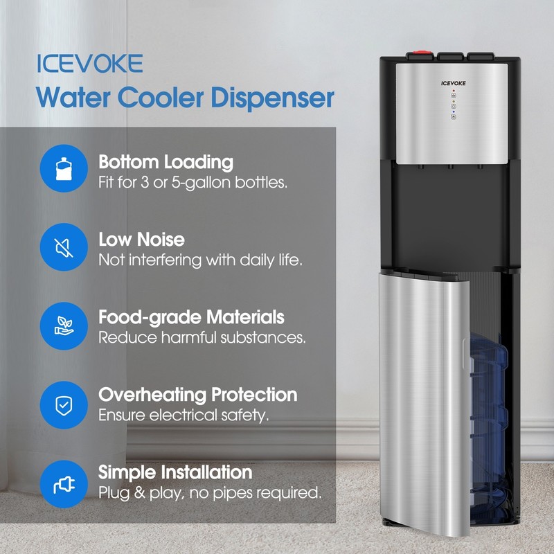 Self-cleaning Bottom Loading Hot & Cold Water Cooler Dispenser for 3 or 5 Gallon gallery