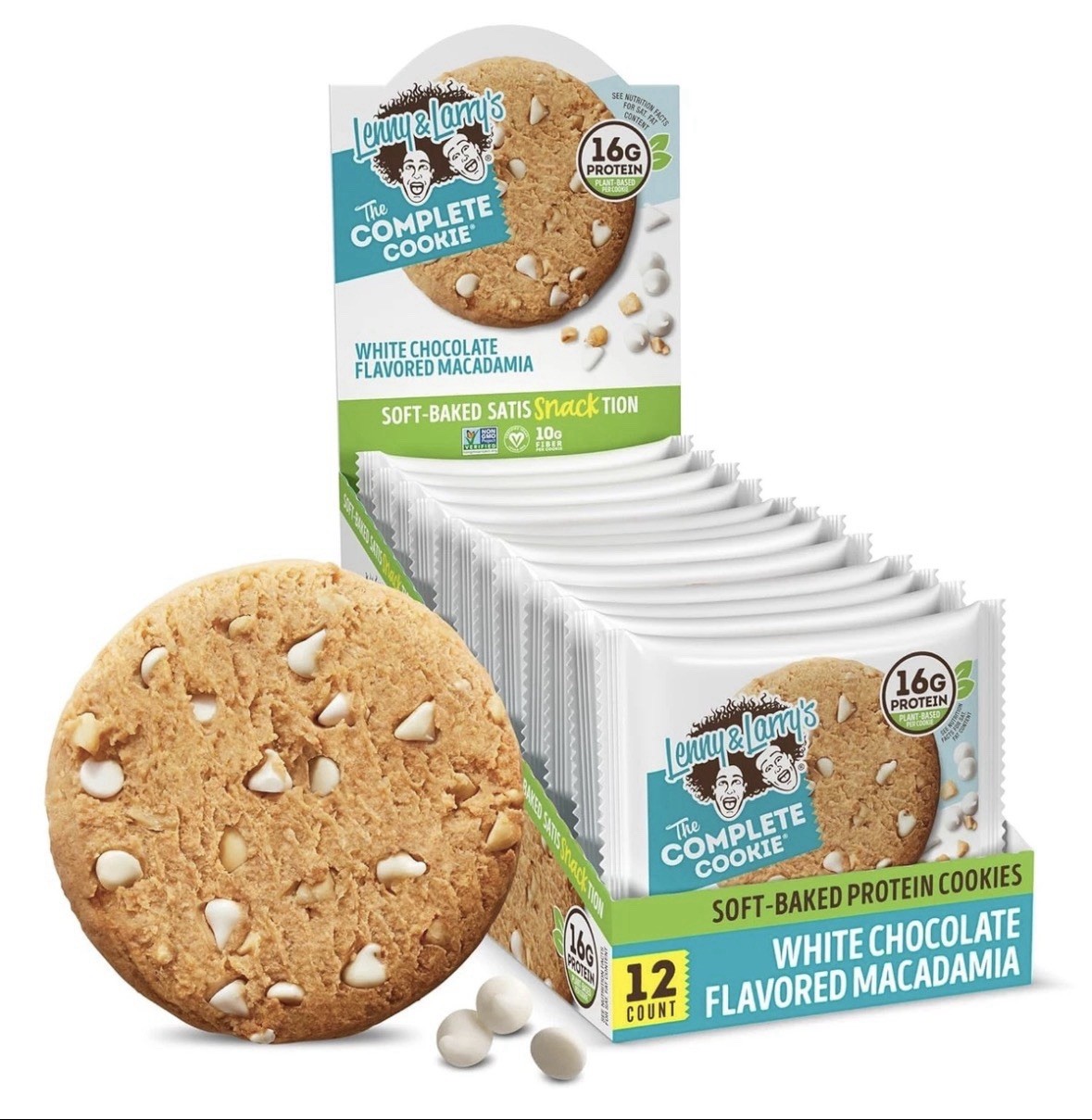 Lenny & Larry's White Chocolate Flavored Macadamia Cookies 16g, Pack of 12 gallery