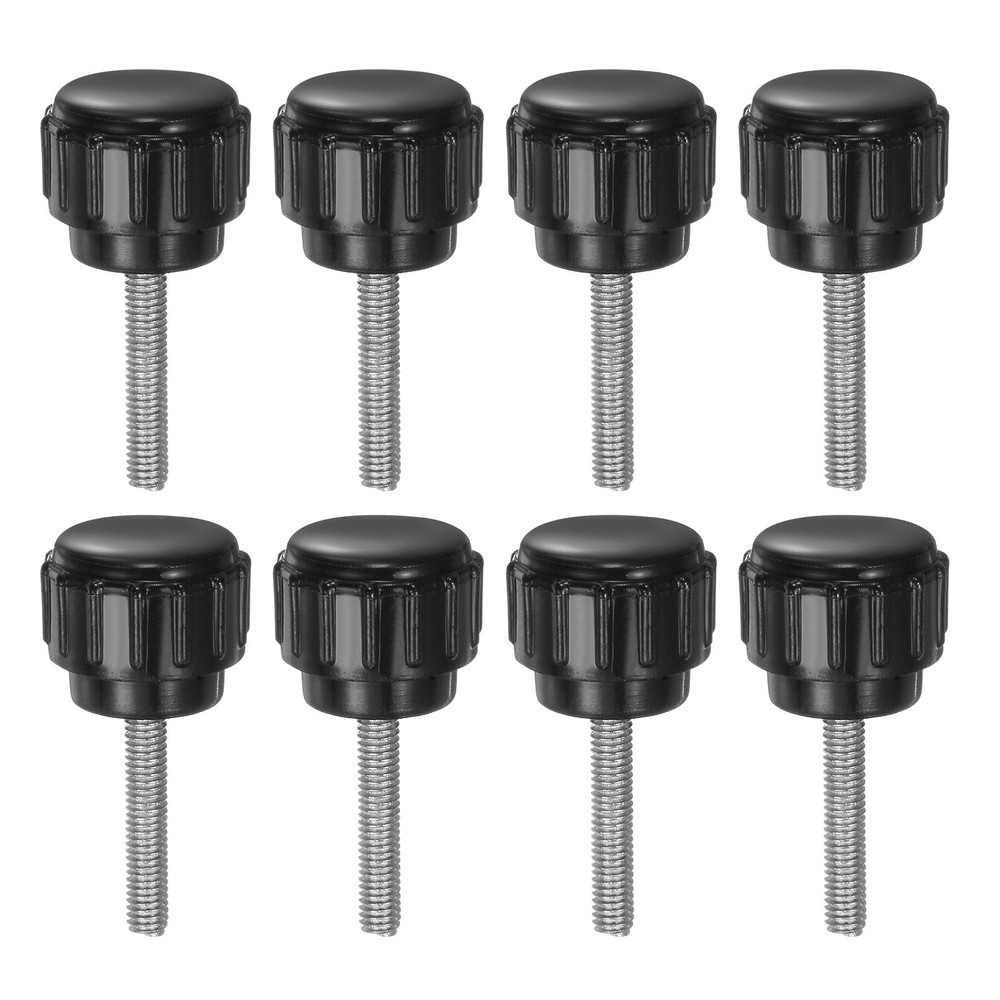 8pcs Knurled Clamping Knobs M3 x 16mm Zinc Plated Carbon Steel Thread 14mm Head