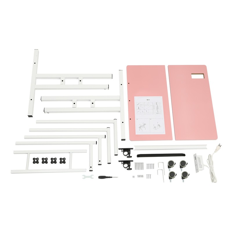 Mobile Adjustable Standing Desk with Dual Desktop for Home & Office gallery