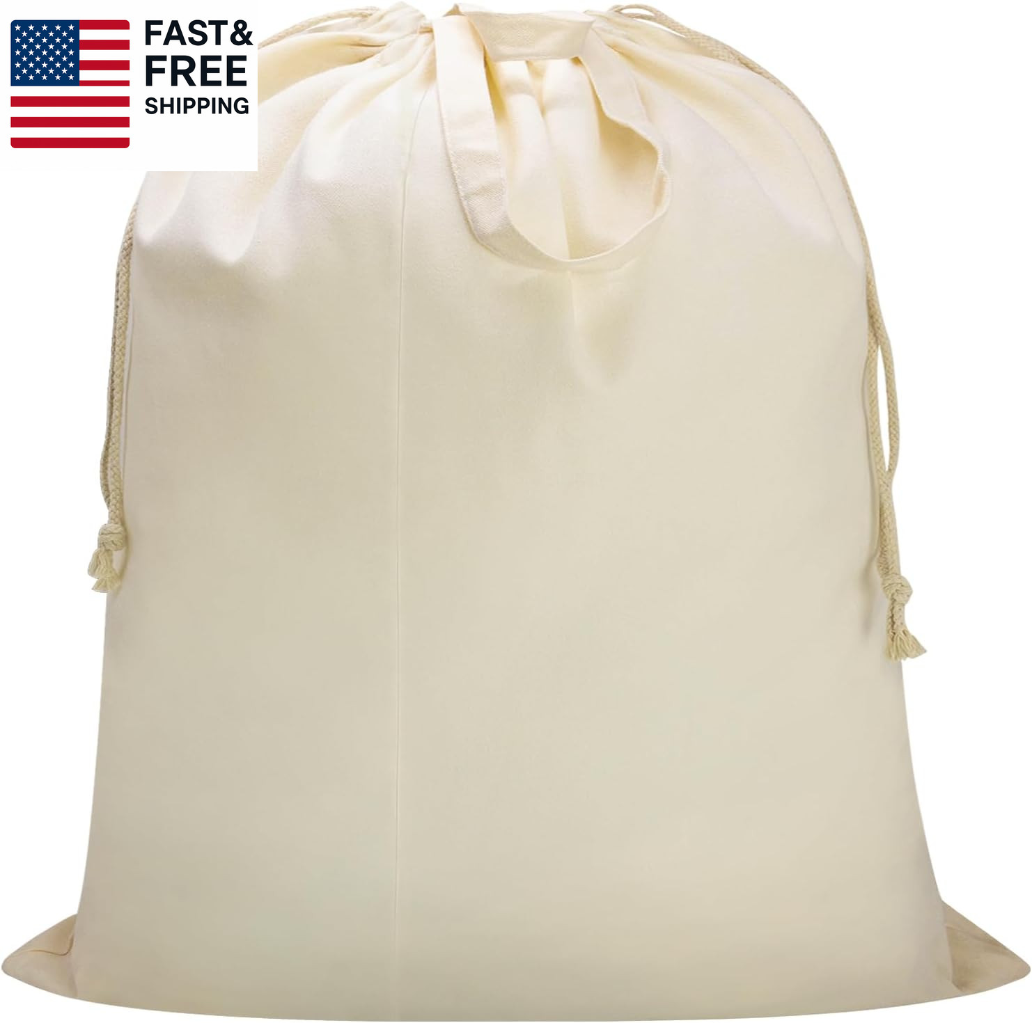 Canvas Laundry Bag 40In X 35In, Thick Cotton Laundry Bag with Handles & Drawstr gallery