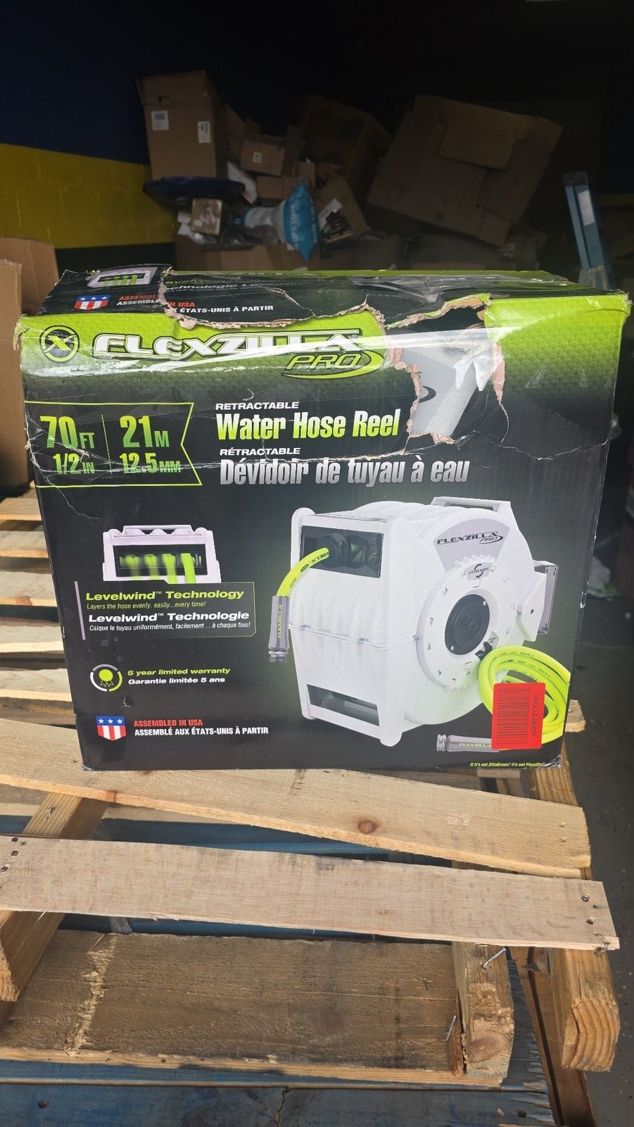 Flexzilla Pro Retractable Water Hose Reel with 70 ft. x 1/2 in. Hose gallery
