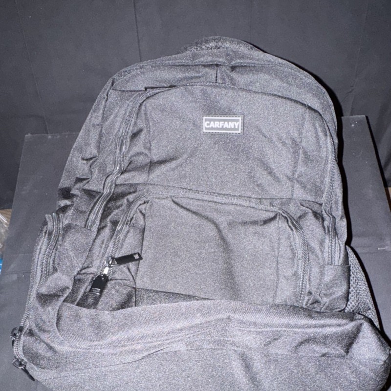 CARFANY Black Hiking Backpack 5 Pockets Multiple Compartments Adjustable Straps