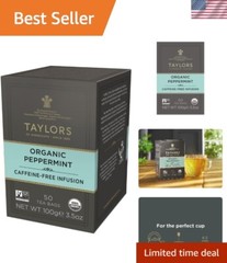 50 Count Organic Peppermint Tea Bags – Caffeine-Free Herbal Refreshment
