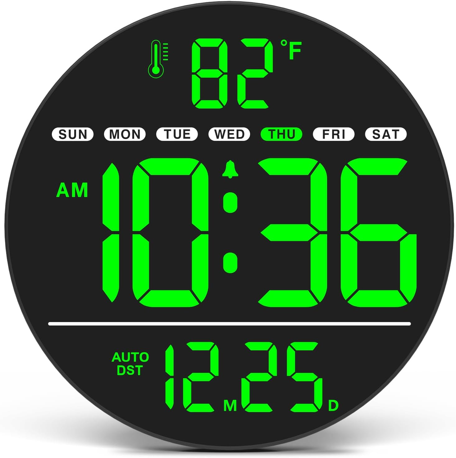 Large Digital Wall Clock with LED Display, Electric Wall Clock with Temperature, gallery