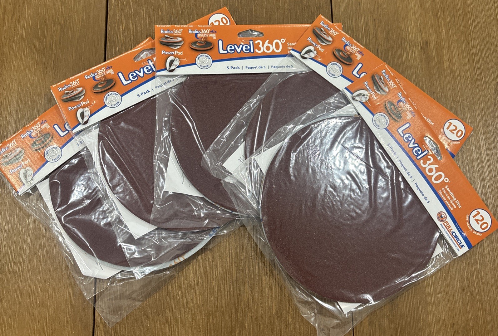 LEVEL 360 Sanding Disc 120 Grit - Case Of 5 X 5 Packs (25 Discs) - Use W/ PC7800 gallery