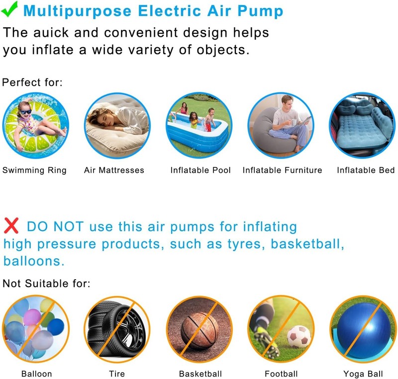 Inflatable Bed Pump, Electric Air Pump(100 Gallon/Min) for Air Mattress Beds gallery